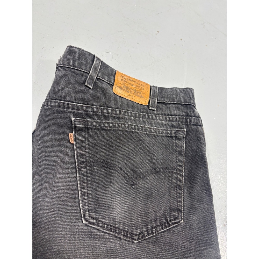 Levi Strauss Signature 545 Loose Fit Jeans Mens 44x30 Faded Black Denim Vintage